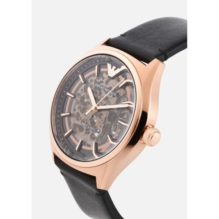 Emporio Armani Meccanico Black Dial Black Leather Watch For Men - AR60004 - Image 7